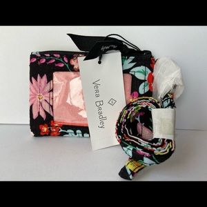 VERA BRADLEY ZIP ID & MATCHING LANYARD COTTON TANGERINE TWIST 25249-R45